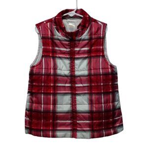 Gymboree Girls Full Zip Plaid Lightweight Vest  Size Medium  (7-8)